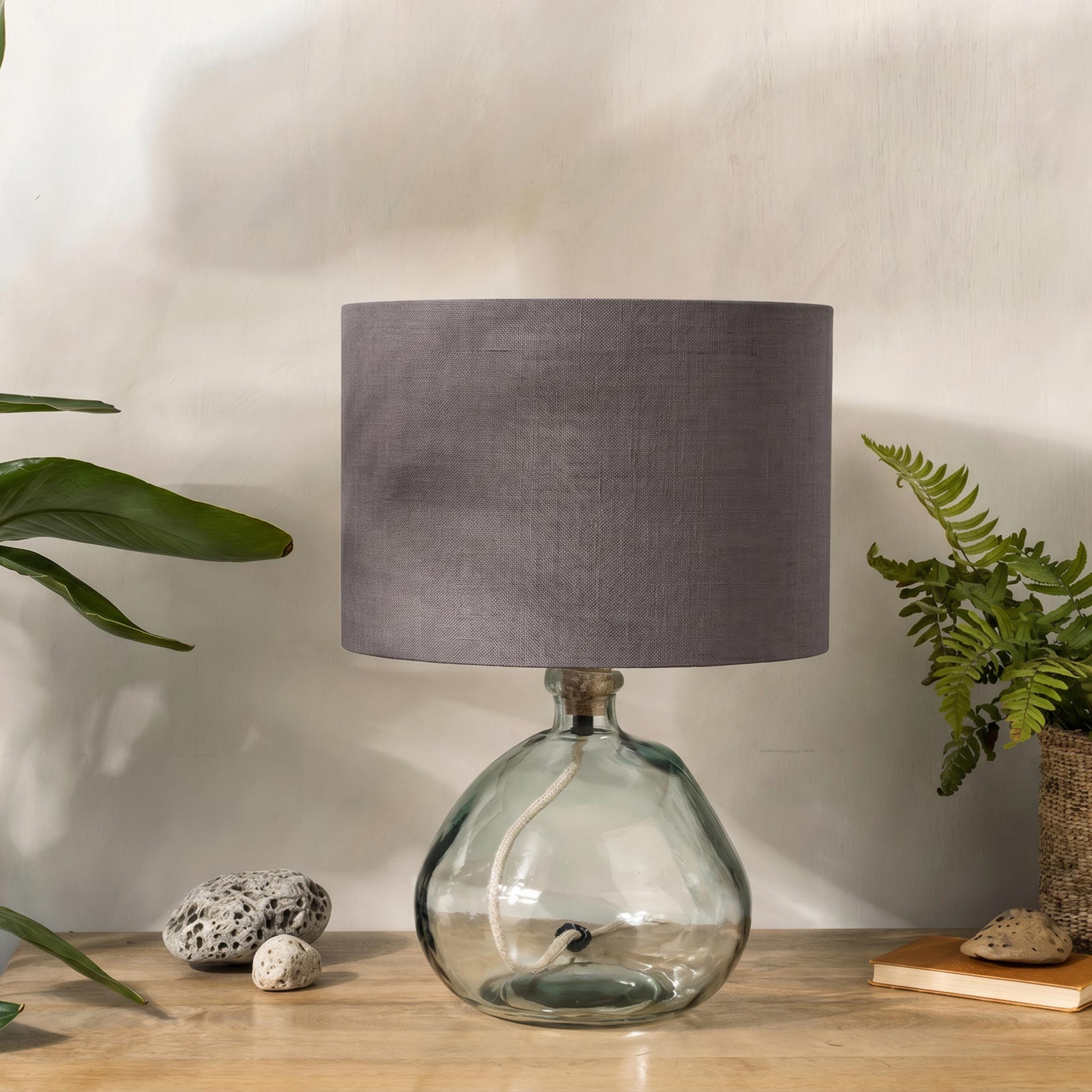 Graphite Grey Linen Lampshade
