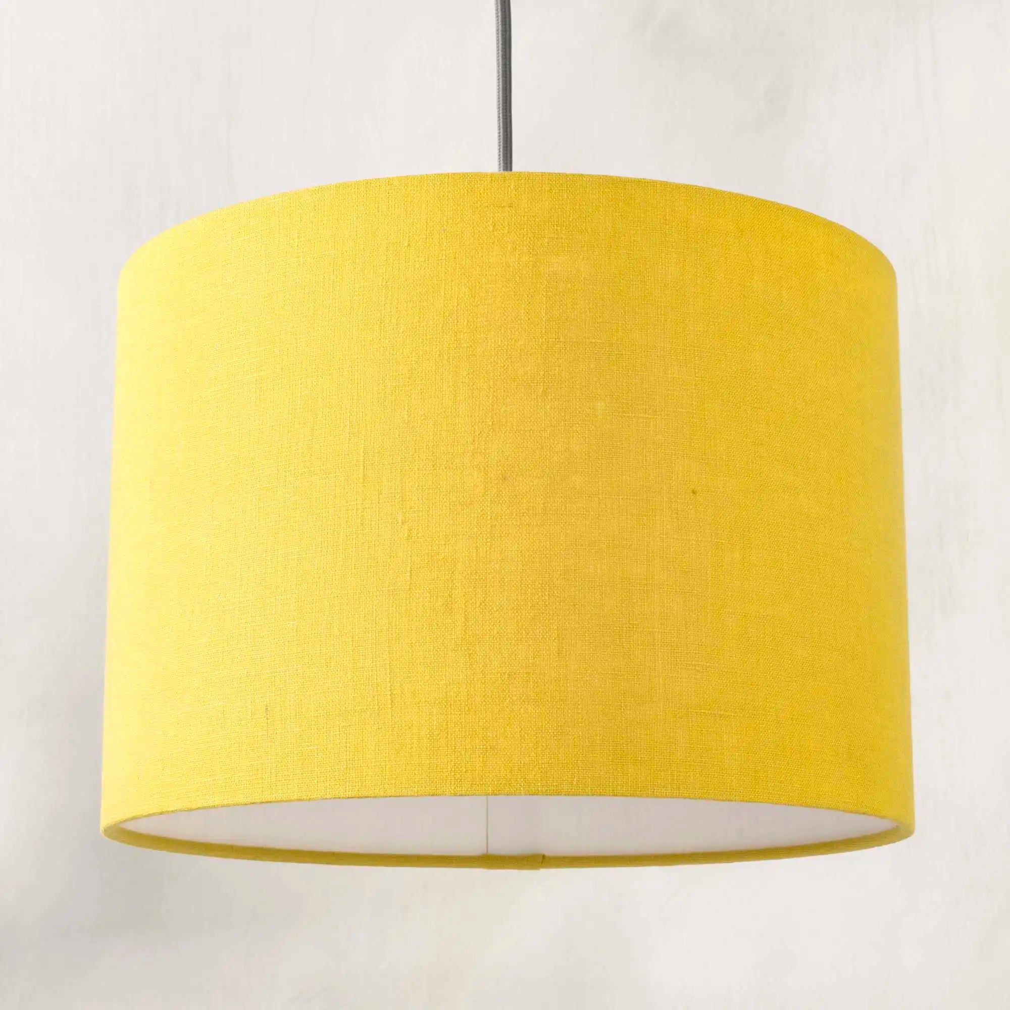 honey yellow ceiling lampshade in textured linen