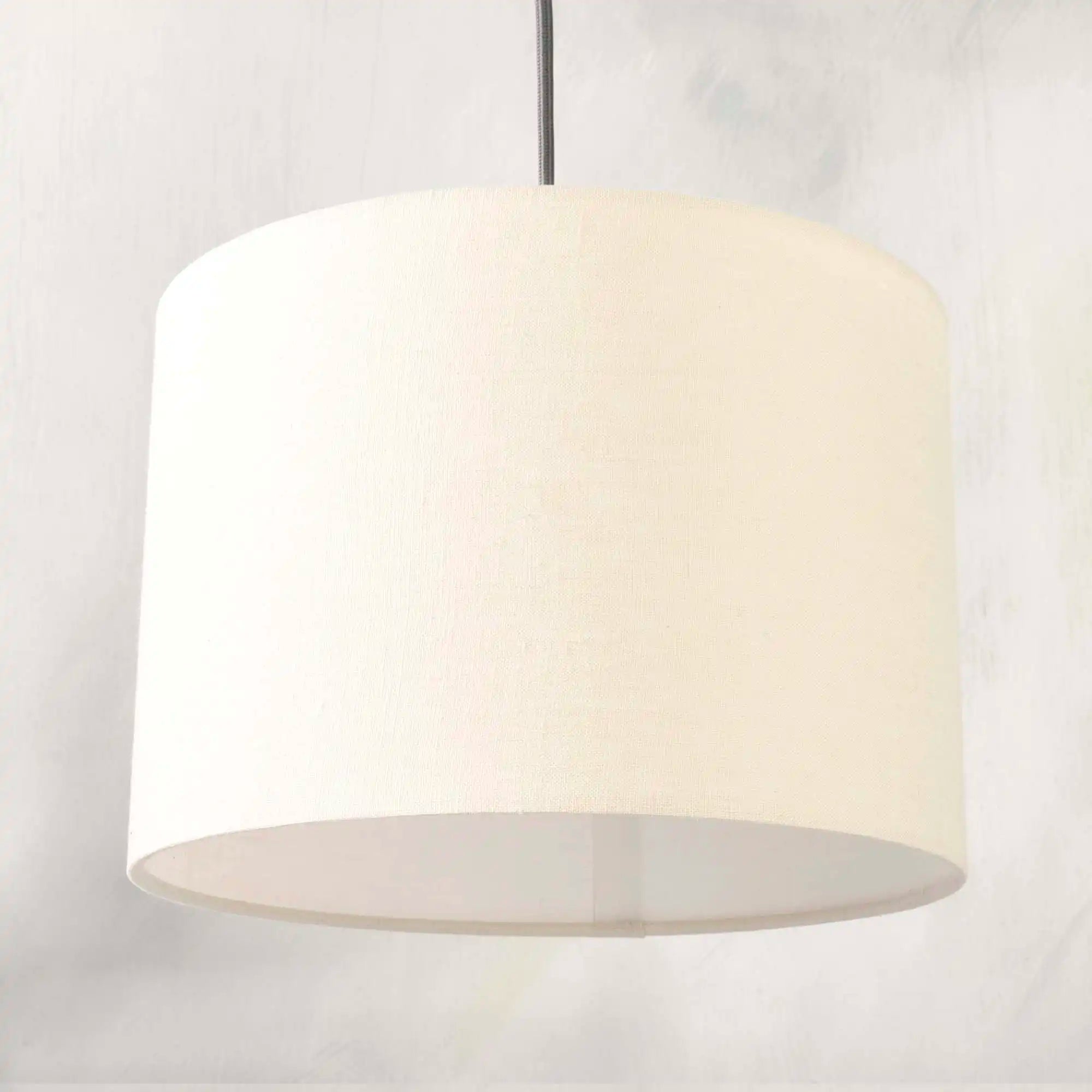 Cream ceiling lampshade in textured linen