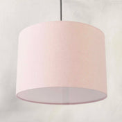 Light dusty pink ceiling lampshade in textured linen