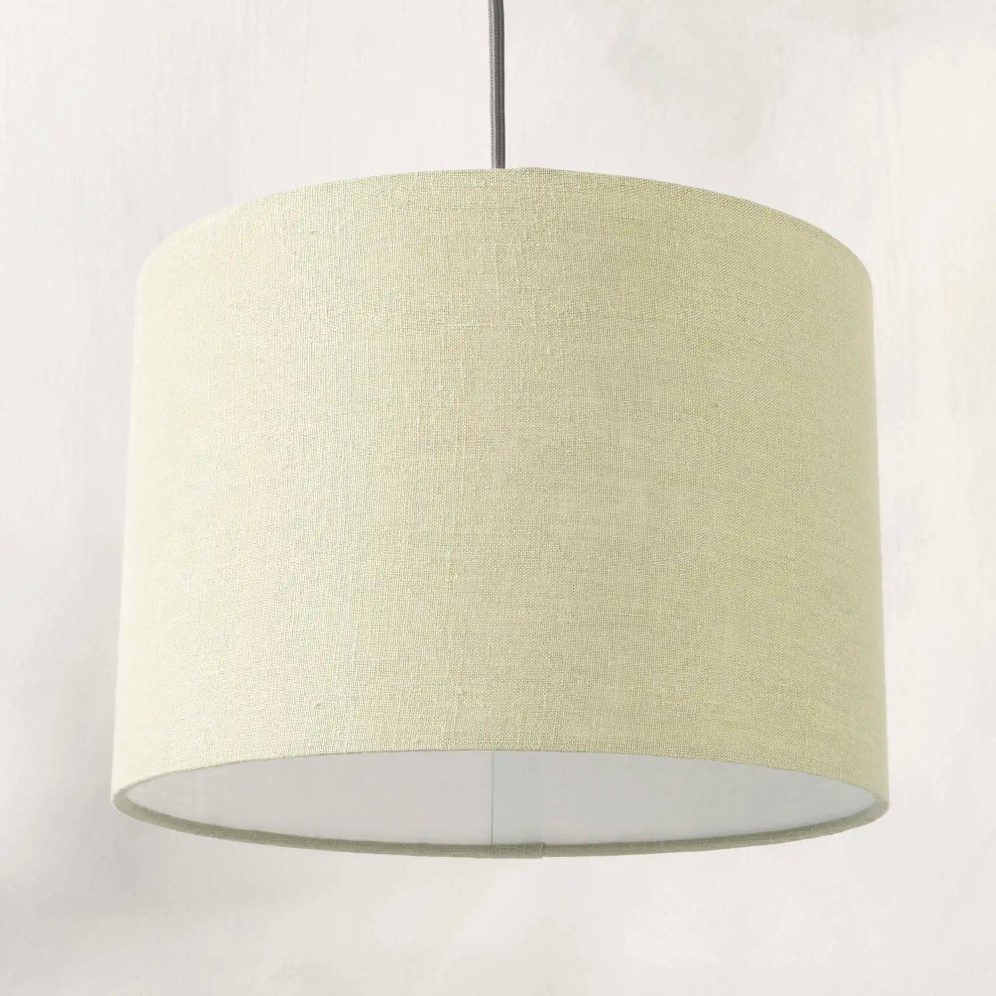 Light sage ceiling lampshade in textured linen