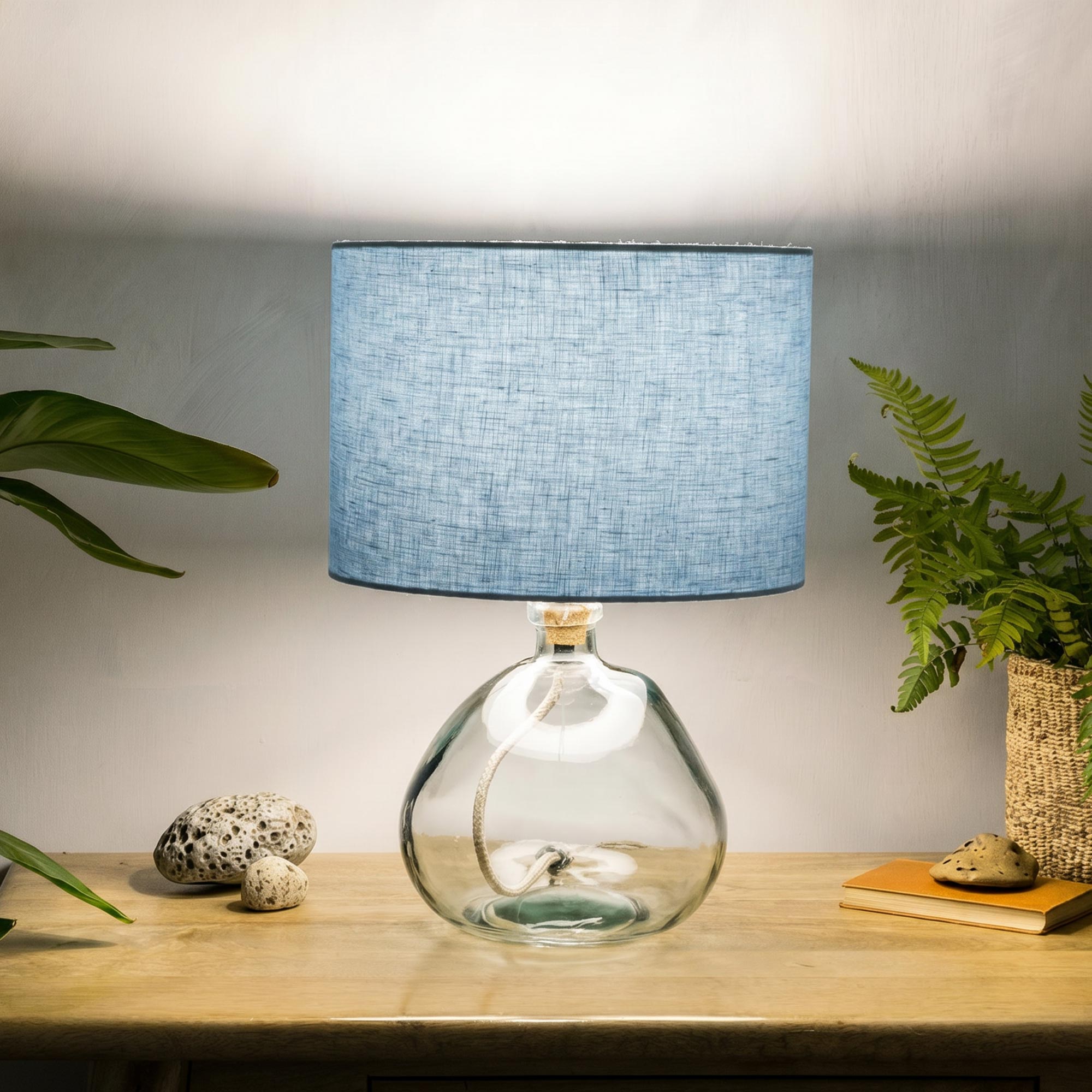 Light Sky Blue Linen Lampshade