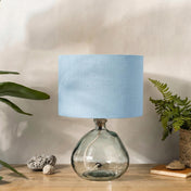 Light Sky Blue Linen Lampshade