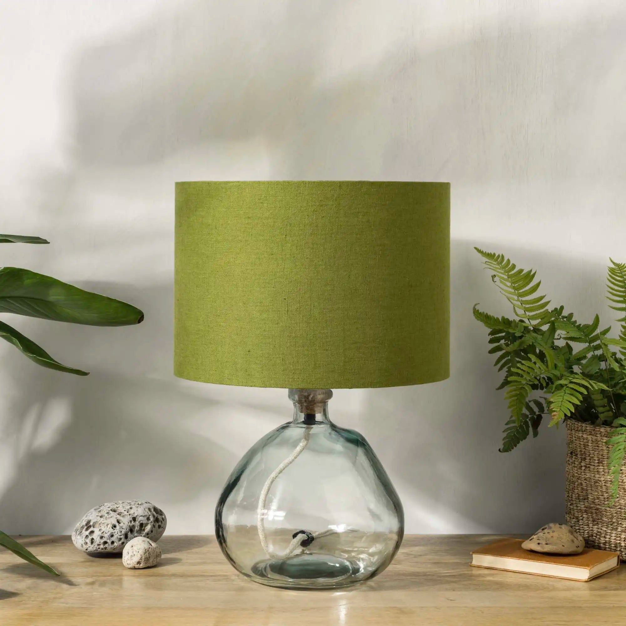 Moss Green Linen Lampshade