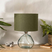 Olive Green Linen Lampshade
