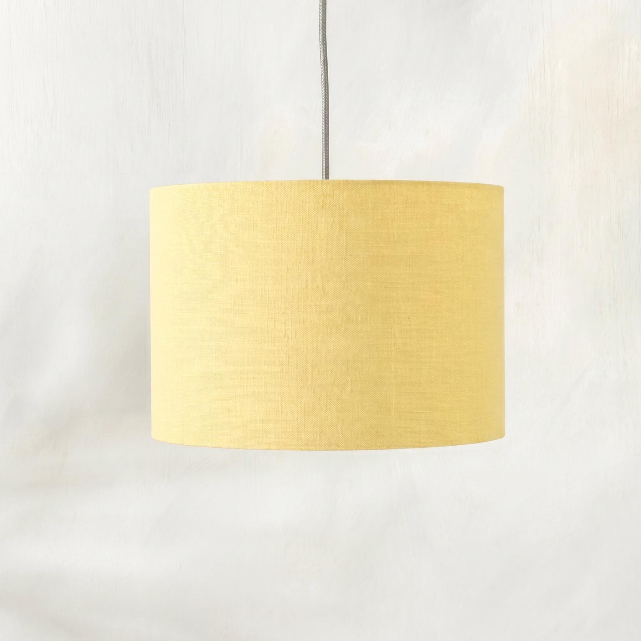 Pale Yellow Linen Lampshade