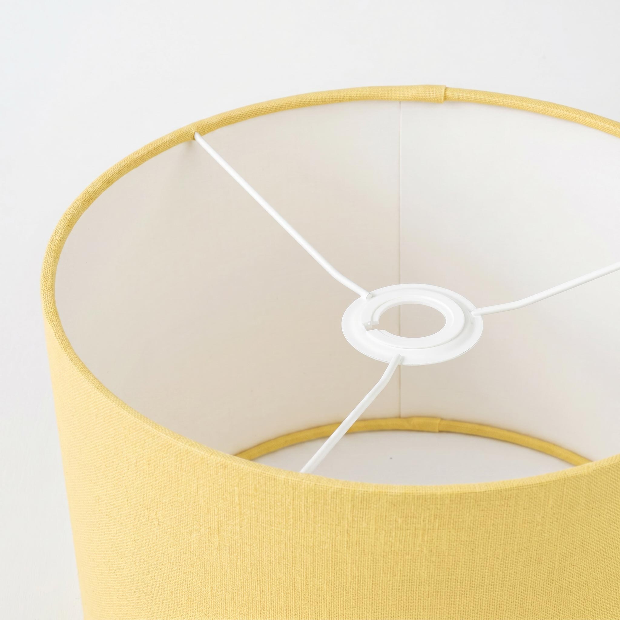 Pale Yellow Linen Lampshade