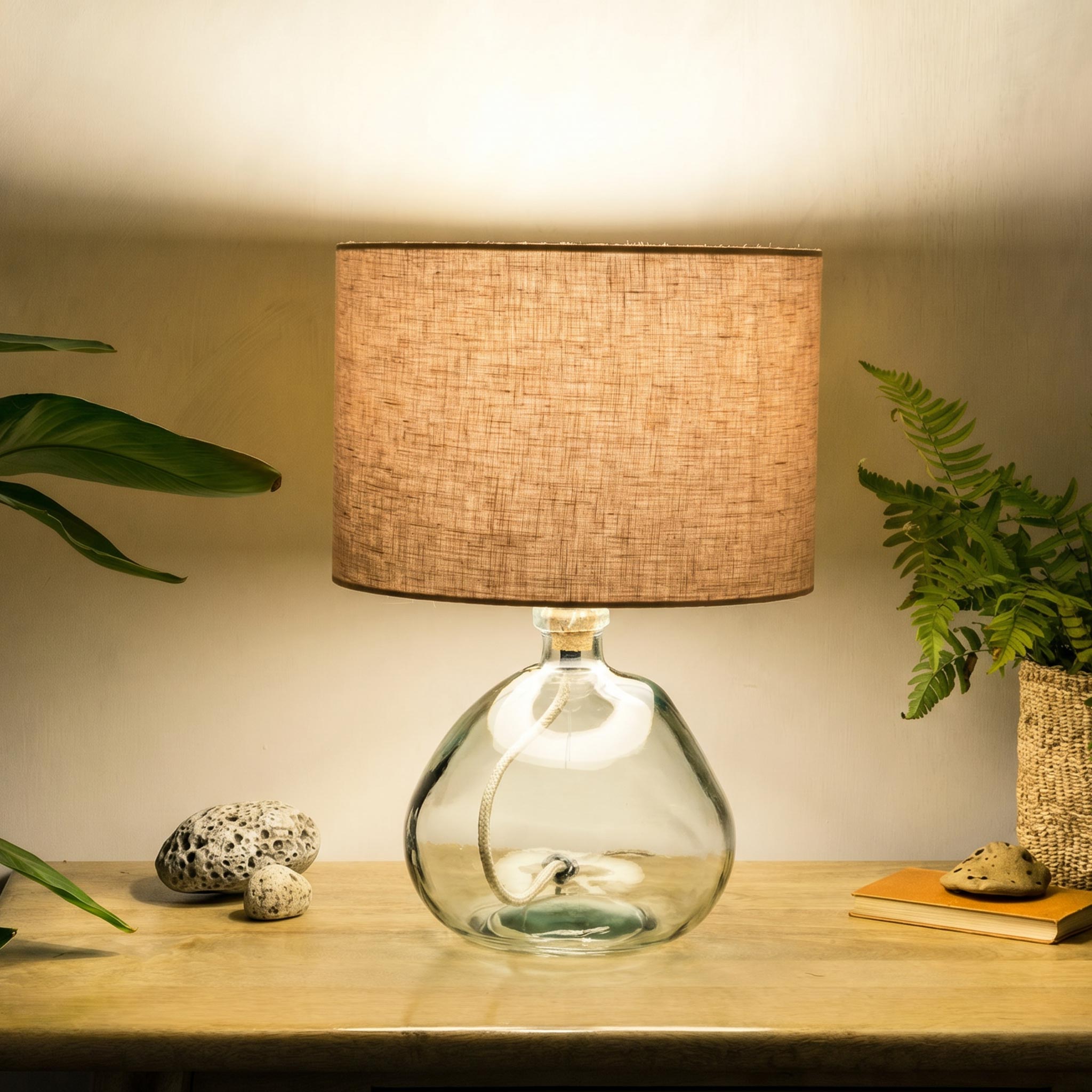 Pastel Nude Linen Lampshade