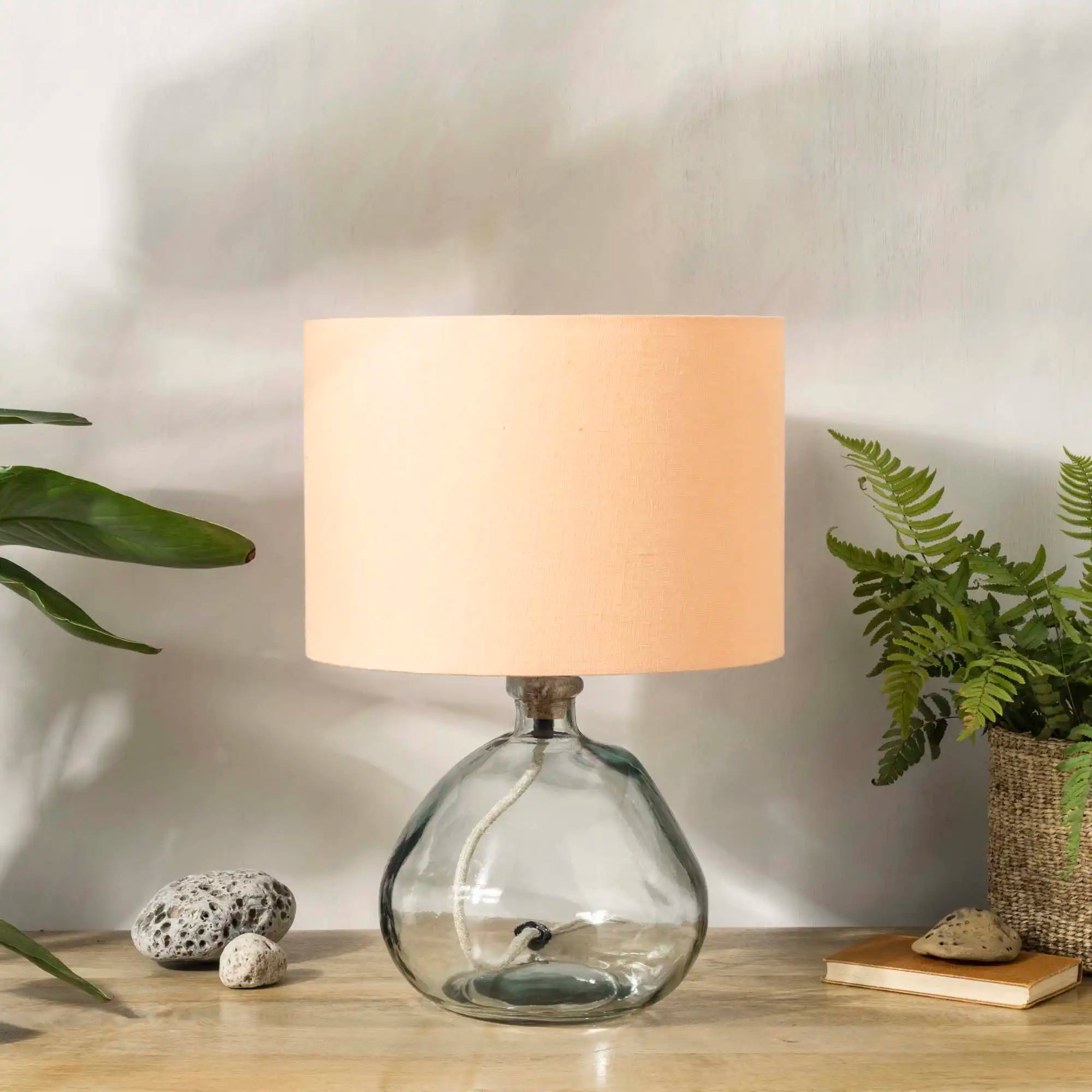 Peach Linen Lampshade