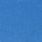 Sapphire Blue linen fabric, flat lay showing its natural weave, washed European flax