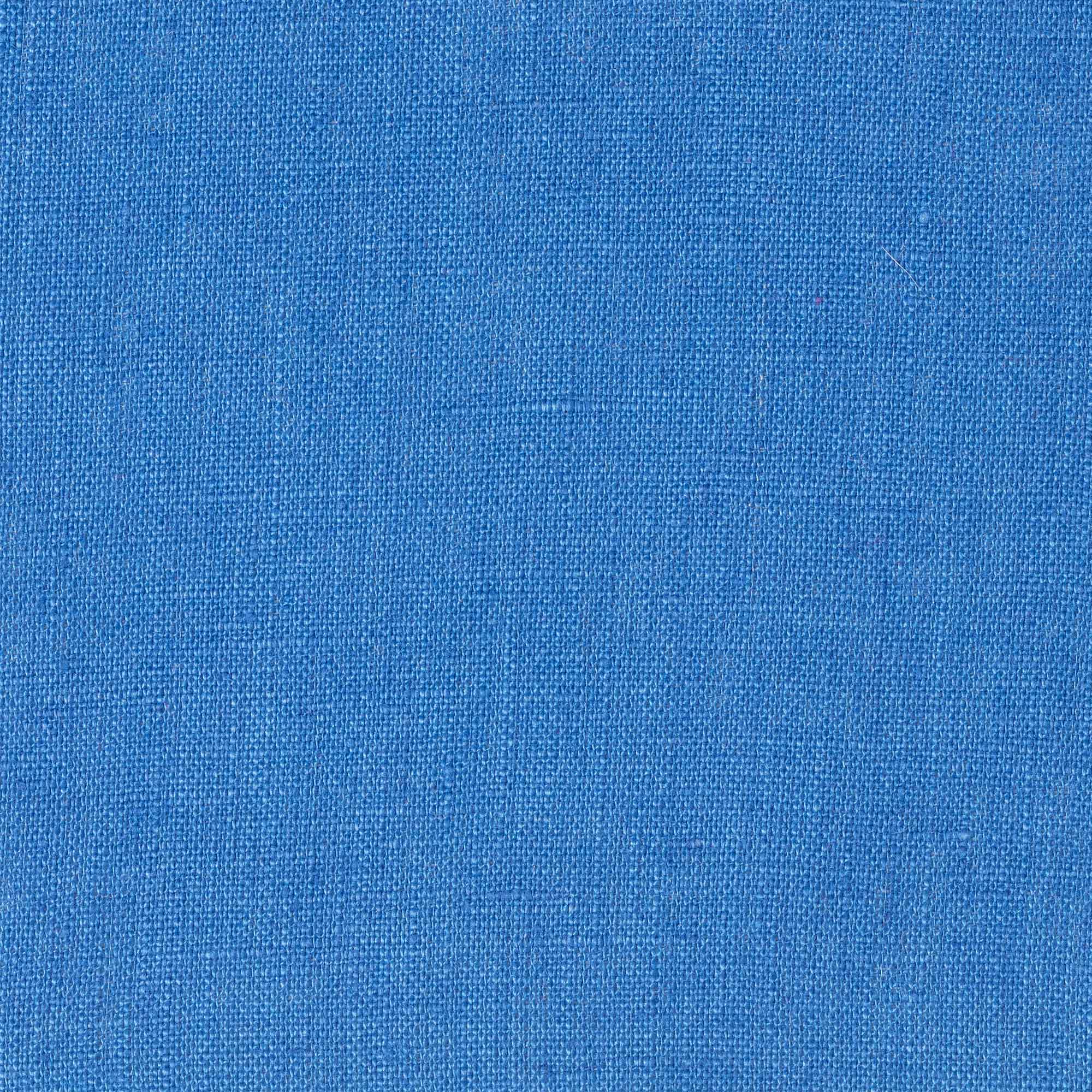 Sapphire Blue linen fabric, flat lay showing its natural weave, washed European flax