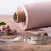 Washed Pure Light Dusty Pink Linen Fabric 205 g/m²