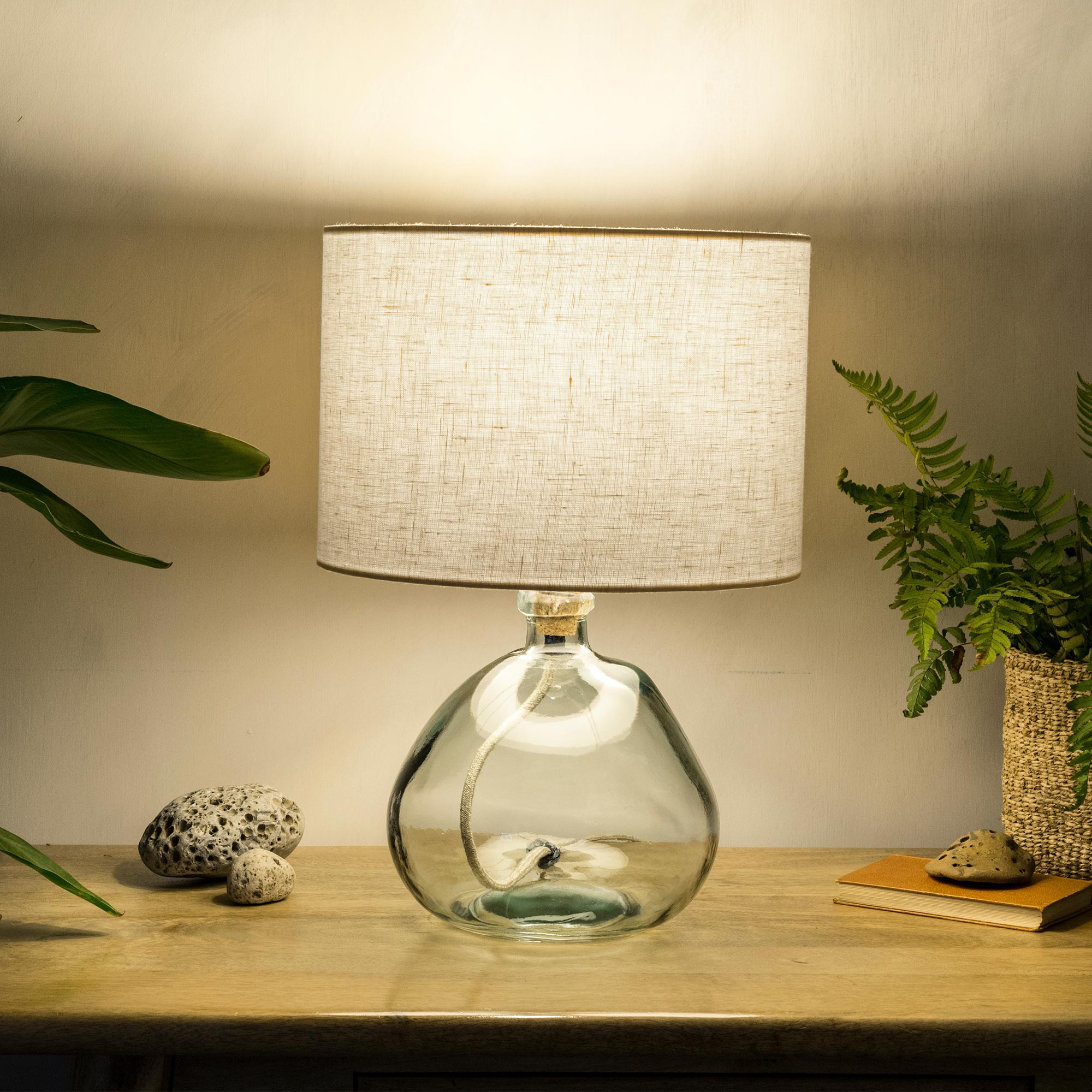 White Linen Lampshade