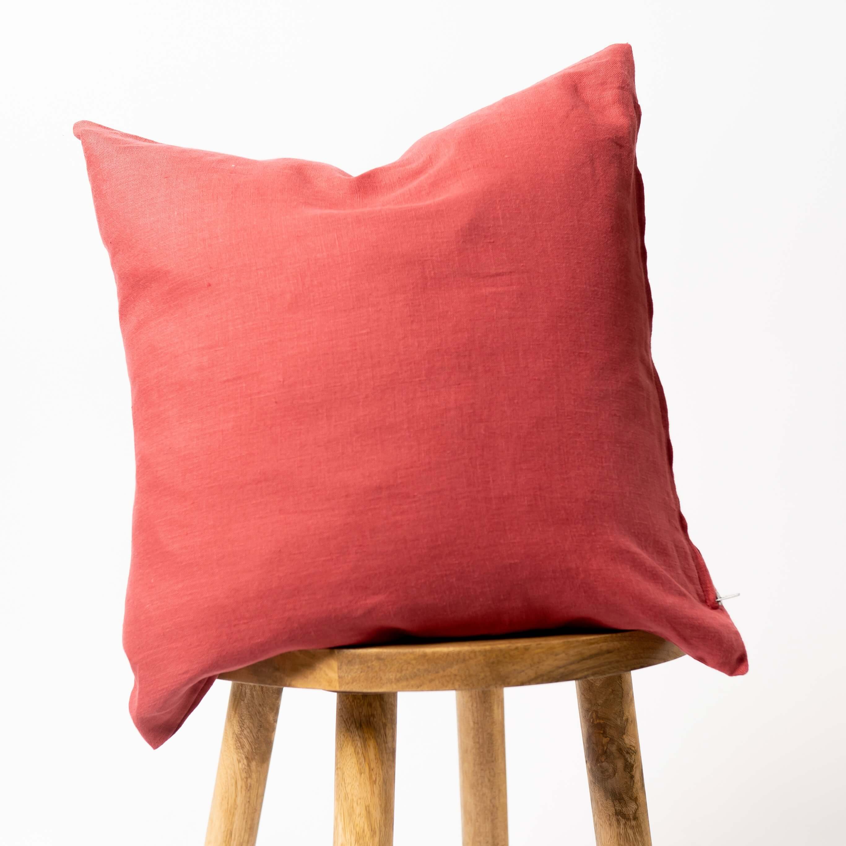 Raspberry Linen Cushion Cover