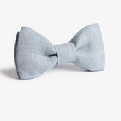 Ethically made light blue linen bow tie 