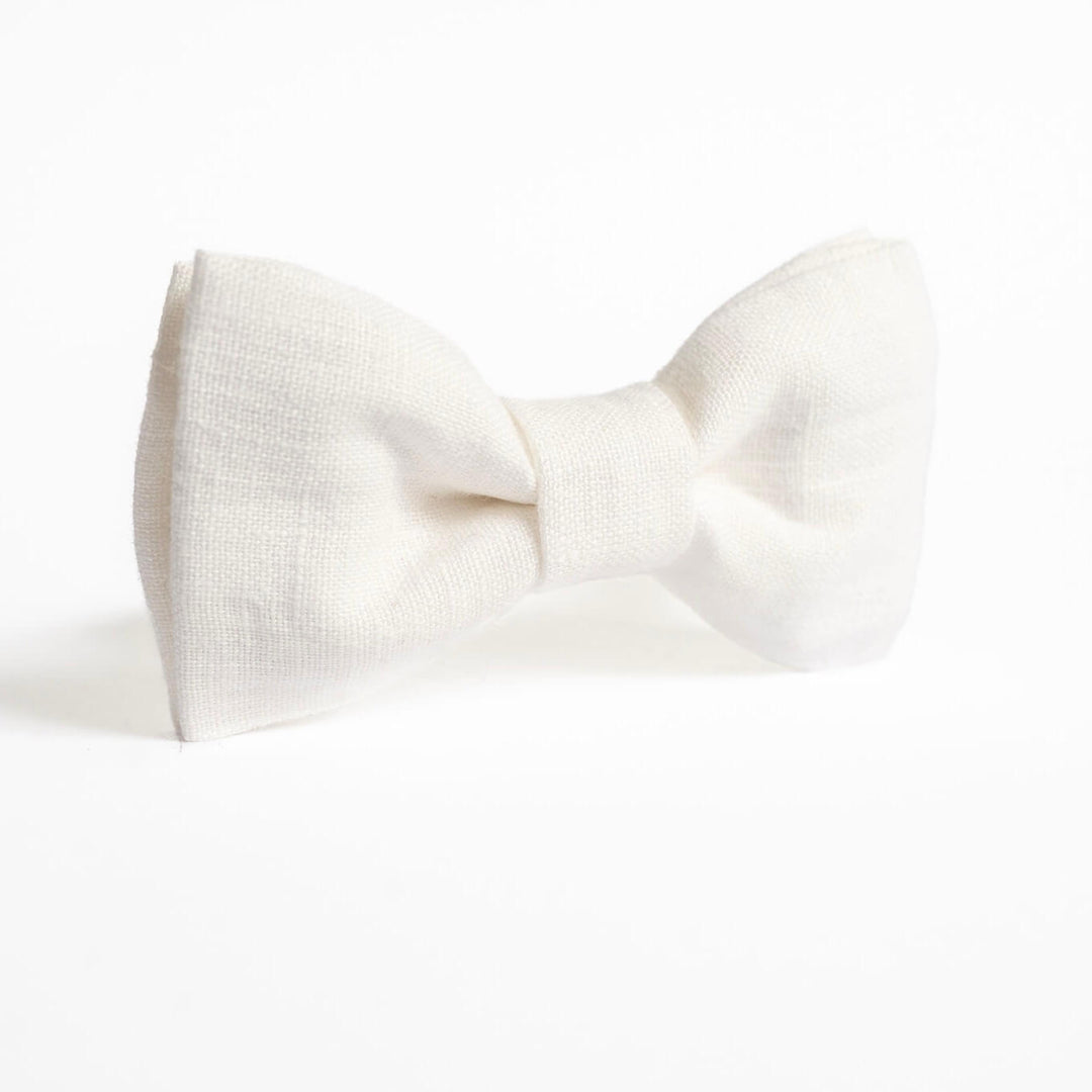 Natural 100% Linen Bow Ties Bolster
