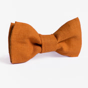 Pumpkin Orange Linen Bow Tie
