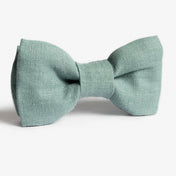 Ethically made dusty turquoise linen bow tie