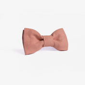 Rose Pink Linen Bow Tie