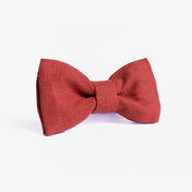 Raspberry Linen Bow Tie