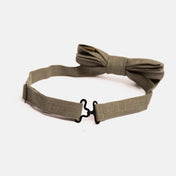 Dusty sage green linen bow tie with clip fastener