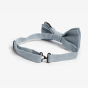 Pale blue linen bow tie with hook fastener 