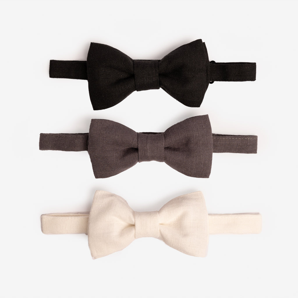 White Linen Bow Tie