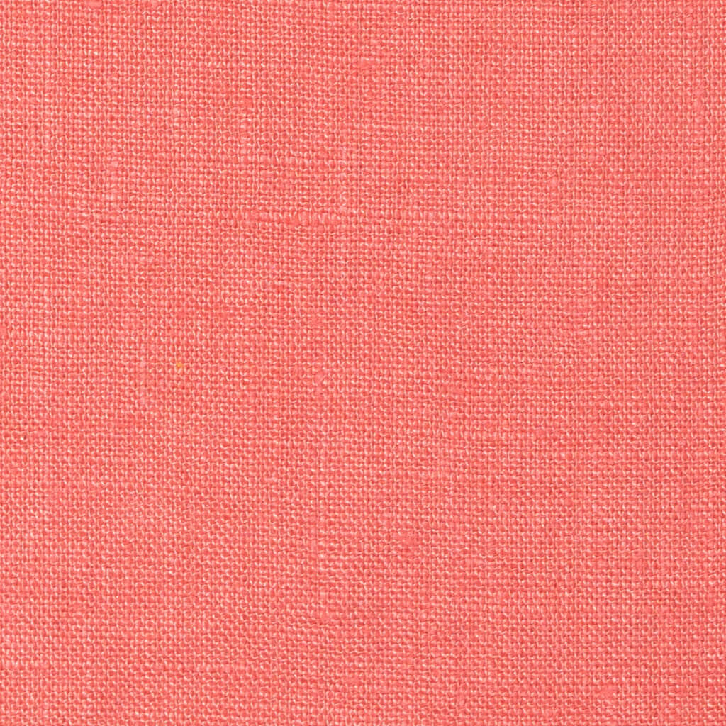 Washed Pure Coral Pink Linen Fabric 205 g/m²