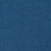 Petrol Blue linen fabric, flat lay showing its natural weave, washed European flax