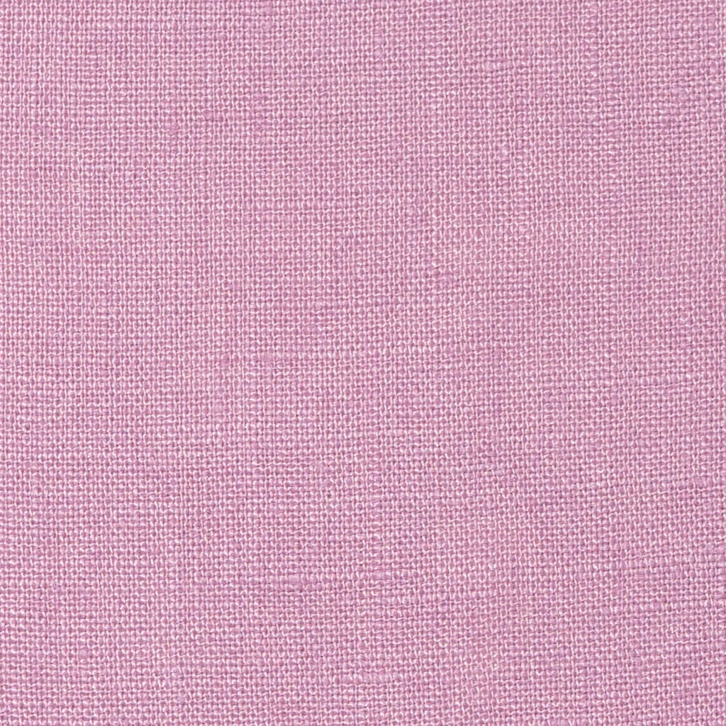 Pink Lilac linen fabric, flat lay showing its natural weave, washed European flax