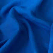 Royal Blue linen fabric, crumpled to show its natural texture, washed European flax