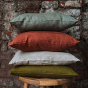 Terracotta Linen Cushion Cover