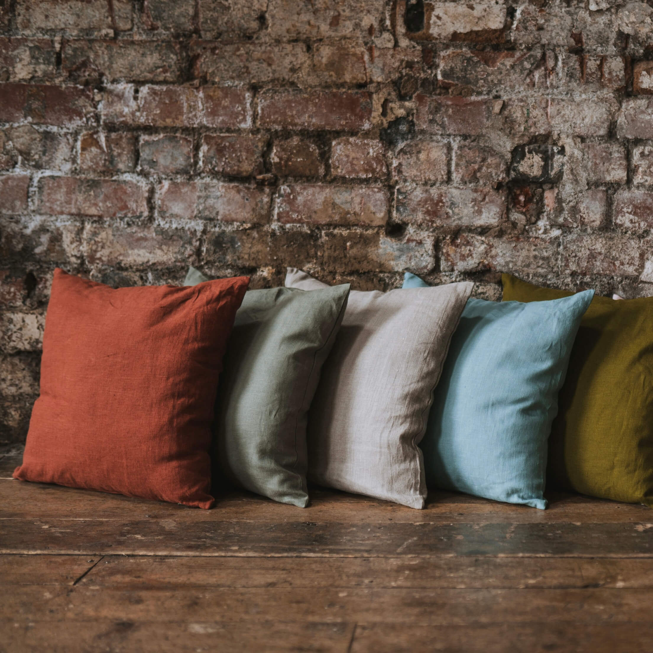 Terracotta Linen Cushion Cover