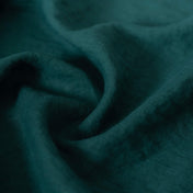 Washed Pure Dark Forest Green Linen Fabric 205 g/m²