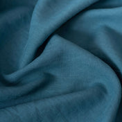 Washed Pure Turquoise Blue Linen Fabric 205 g/m²