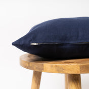 Navy Blue Linen Cushion Cover
