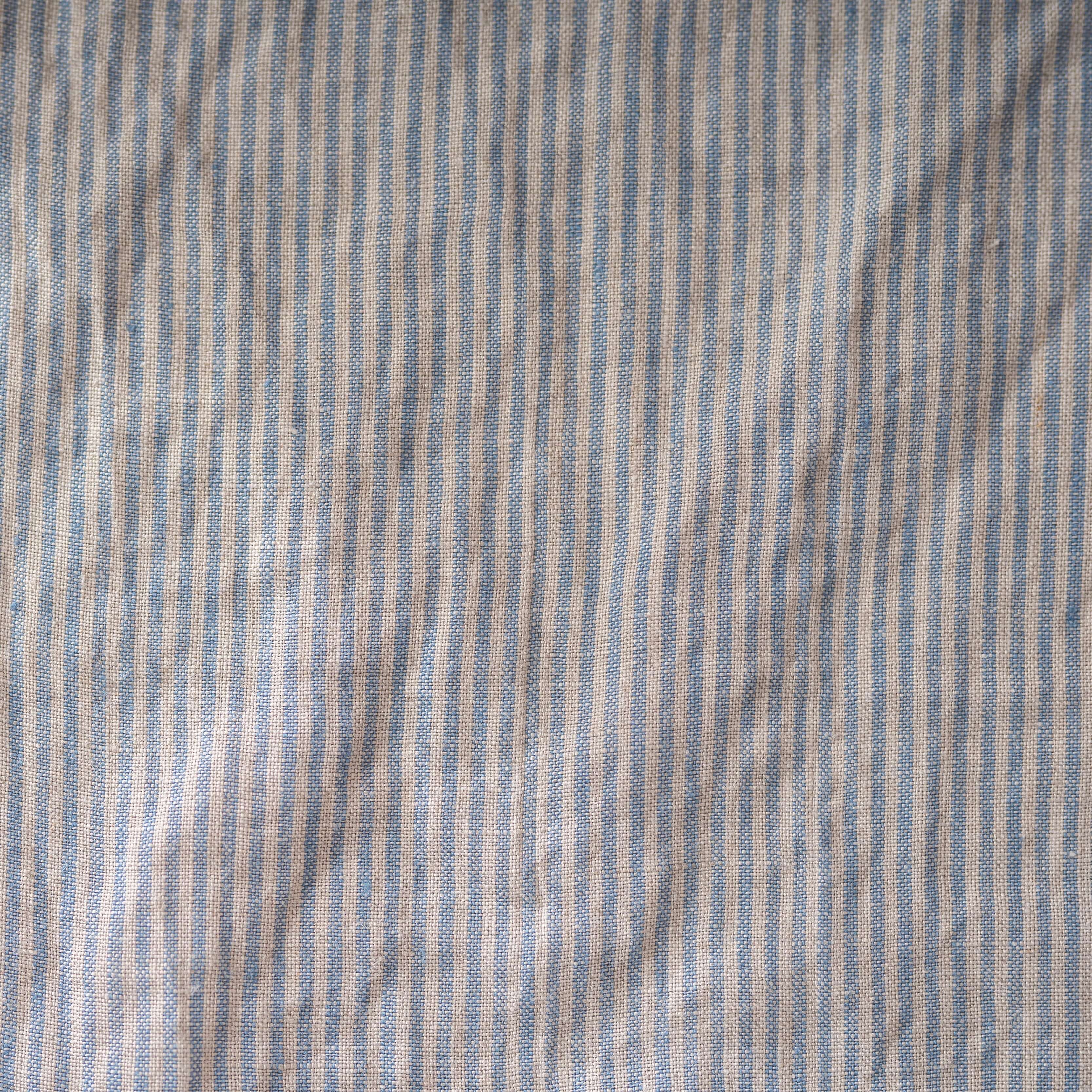 Softened & Washed Striped Linen Fabric UK Store