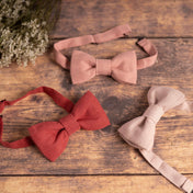 Raspberry Linen Bow Tie