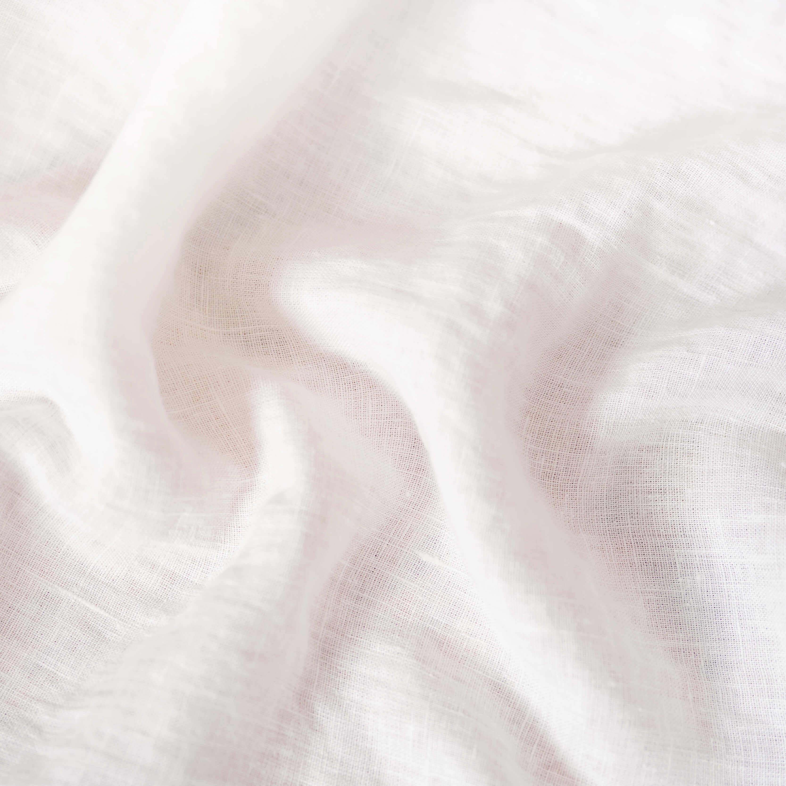 Washed Pure Off White Linen Fabric 205 g/m²