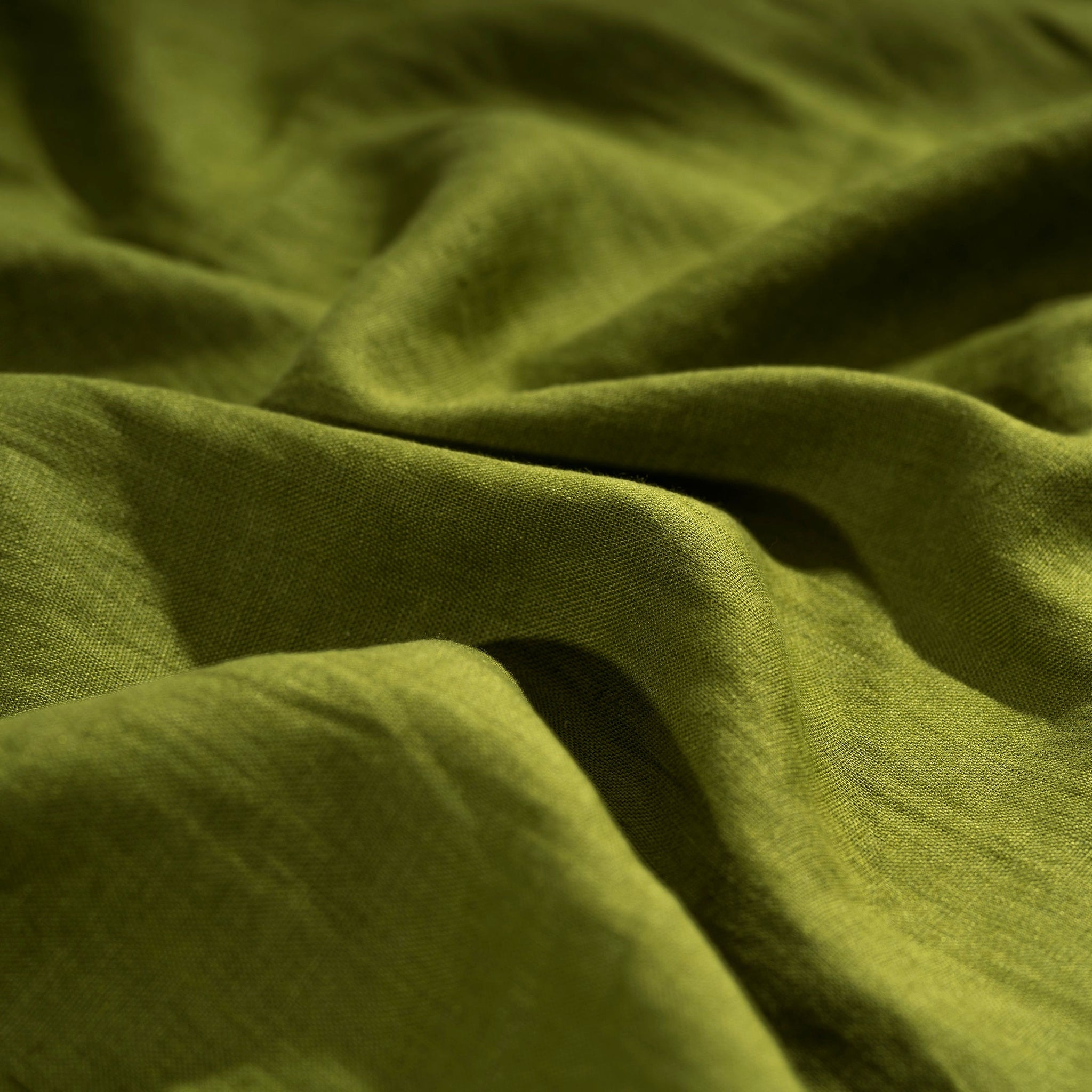 Washed Moss Green Linen Fabric by the Metre | Wild Linens Washed Moss Green Linen Fabric by the Metre | Wild Linens