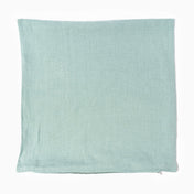 Dusty turquoise linen cushion cover without insert on white background